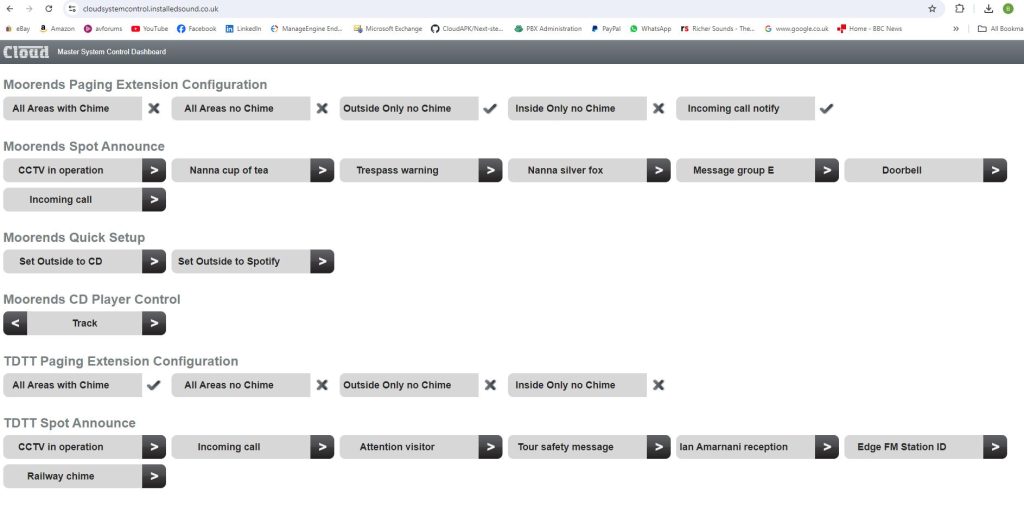 Custom web/control interface and scripts for Cloud Electronics digital mixers/amplifiers